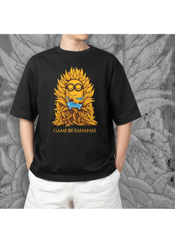 Черная футболка c принтом - game of bananas No Brand