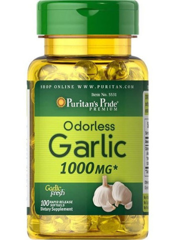 Puritan's Pride Odorless Garlic 1000 mg 100 Softgels Puritans Pride (256723450)