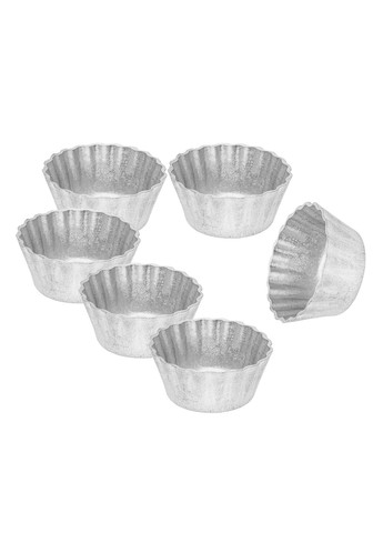 Набор из 6 форм алюминиевых для выпечки кексов "Ромашка" 8x5.5x3.7 см Хлібпром (274060243)