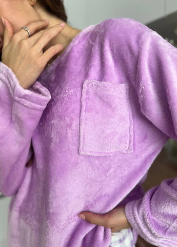 Фиолетовая теплая пижама No Brand