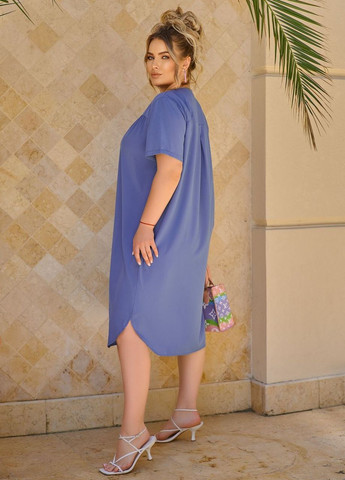 Синя жіноча сукня вільного крою колір джинс 437754 New Trend