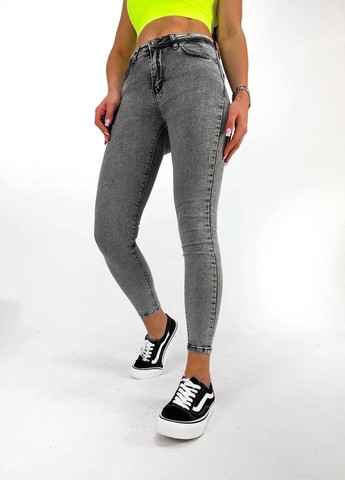 Стильные классические женские джинсы скини, серые джинсы. 1 No Brand - (265221542)