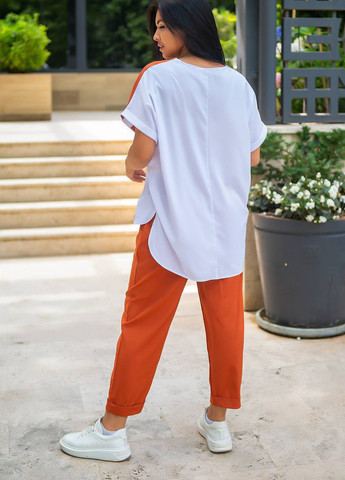 Жіночий костюм прогулянковий двійка колір теракотовий р.50/52 433256 New Trend (258685588)
