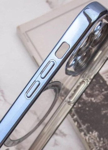 Хромовий чохол TPU Chrome with Magnetic із захистом камери для Apple iPhone 15 Plus (6.7") з MagSafe Blue No Brand (278643213)