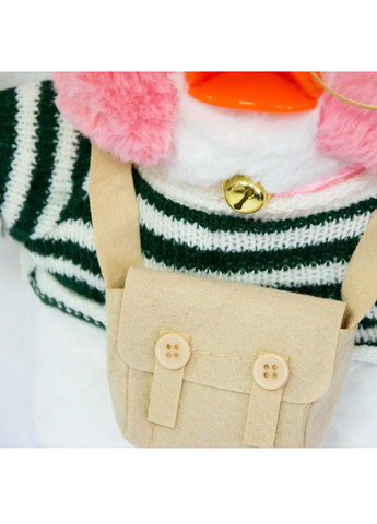 Мягкая детская плюшевая игрушка с аксессуарами белая утка Лалафанфан 30 см (475429-Prob) В полосатом свитере Unbranded (267330784)