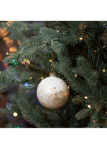 Шар новогодний Yes! Fun d-8 см, белый мрамор 973819 Novogod'ko (269692740)
