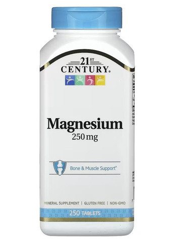 Магний Magnesium 250 mg 250 Tablets 21st Century (277234059)