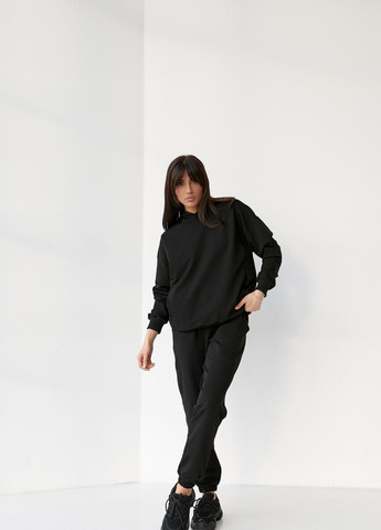 Женский костюм худи+джогеры цвет черный р.L 421091 New Trend (258706463)