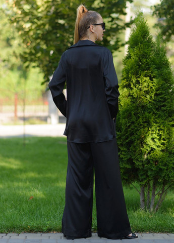 Жіночий костюм з шовку Армані сорочка та штани Чорний Maybel (260172574)