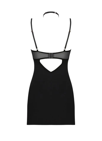 Чорний elinne chemise & thong Obsessive