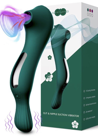 Вибратор и вакуумный клиторальный стимулятор 2-в-1 infatuated clit nipple suction vibrator, 15 см. No Brand (260583288)