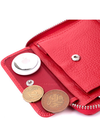 Яркое портмоне для женщин на молнии из натуральной кожи 19486 Красный st leather (277980505)