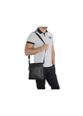 Кожаная мужская сумка через плечо черная A25F-9913A Tiding Bag (276705863)