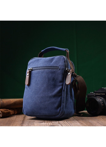 Зручна невелика чоловіча сумка із щільного текстилю 22221 Синій Vintage (267925319)