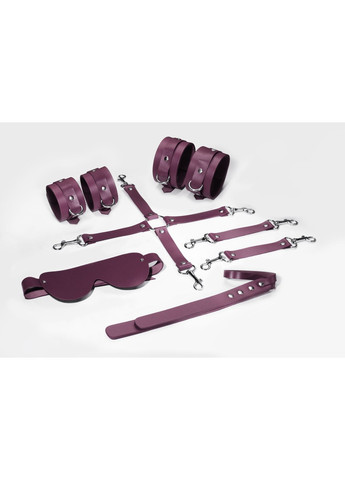 Набор BDSM Kit 5 Burgundy, наручники, поножи, крестовина, маска, паддл Feral Feelings (277236353)