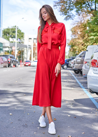 Красное повседневный платье миди Jadone Fashion однотонное