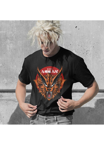 Чорна футболка з принтом наруто - курама No Brand