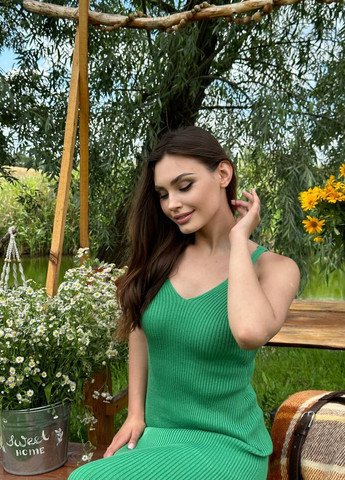 Зеленое женский сарафан миди цвет зеленый р.42/46 438114 New Trend