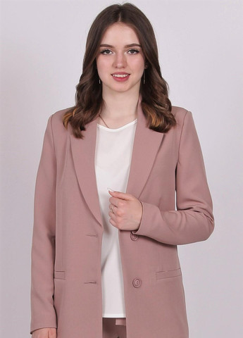 Светло-коричневый женский пиджак удлиненный женский 029 костюмный креп капучино Актуаль - демисезонный
