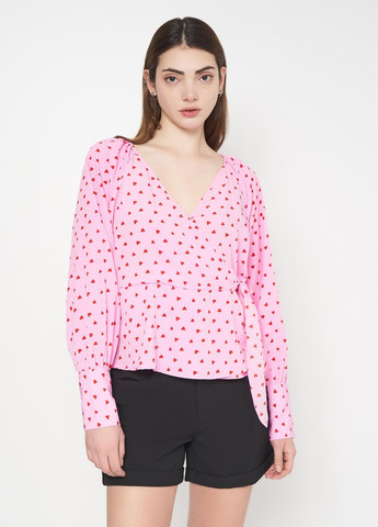 Розовая блуза демисезон,розовый в красные узоры, Vero Moda