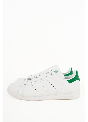 Белые кеды stan smith j с зеленым adidas