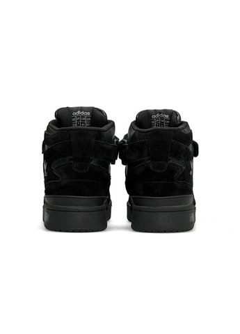 Черные зимние кроссовки мужские, вьетнам adidas Forum 84 High Black Suede Fur