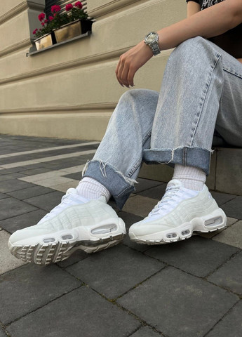 Белые демисезонные кроссовки женские, вьетнам Nike Air Max 95 White