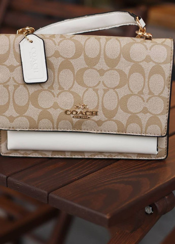 Классическая сумочка с лого Coach mini klare crossbody beige/white Vakko (263213285)