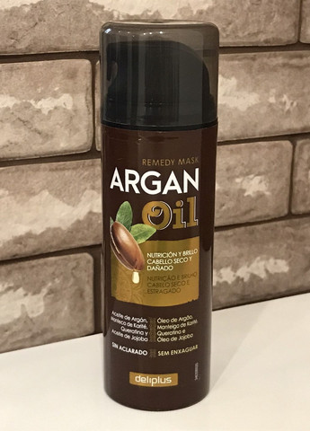 Незмивна маска для сухого та пошкодженого волосся Argan Oil Іспанія150 мл Deliplus (268994936)