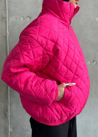 Рожева стегана куртка на силіконі 200 підкладка с основи куртка-пальто No Brand