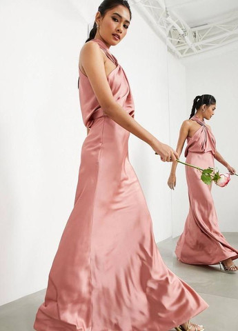 Темно-рожева темно-рожеве атласне плаття макси edition Asos