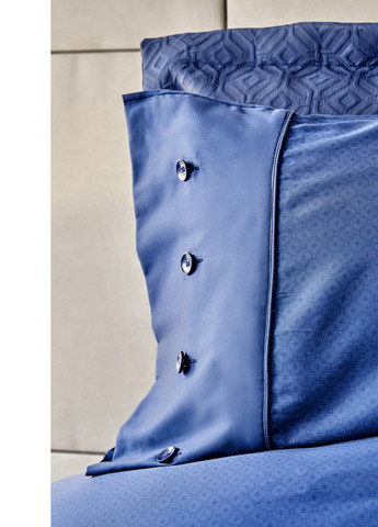 Набор постельное белье с покрывалом + плед - Infinity lacivert 2020-1 синий евро (10) Karaca Home (258186454)