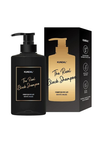 Тонирующий шампунь для брюнеток The Real Color Coating Black Shampoo White Musk 500 мл Kundal (258297640)