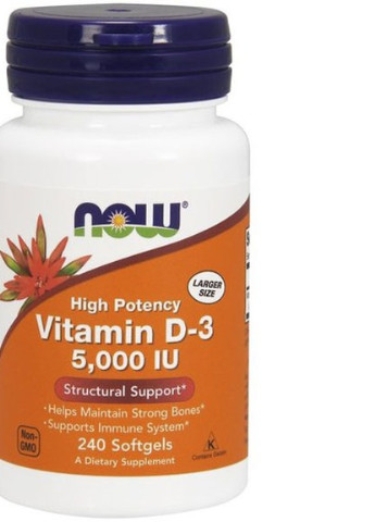 Vitamin D-3 5000 IU 240 Softgels Now Foods (256719242)
