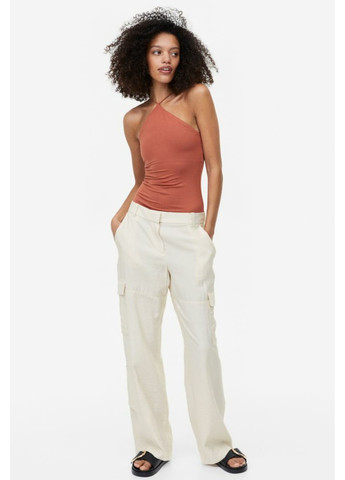 Жіночі штани карго Н&М (55915) S Світло-бежеві H&M (259318176)