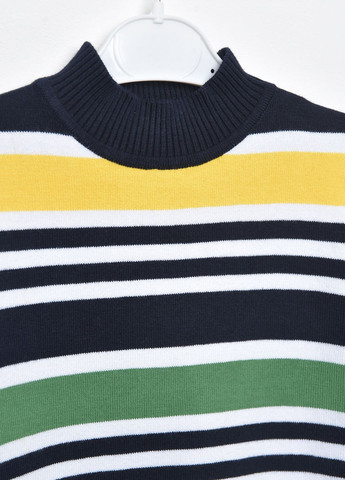 Комбінований демісезонний светр дитячий для хлопчика в смужку пуловер Let's Shop