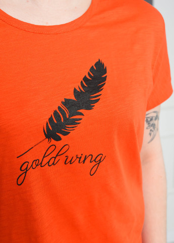 Помаранчева літня футболка жіноча помаранчевого кольору Let's Shop