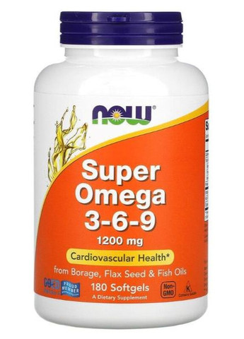 Super Omega 3-6-9 1200 mg 180 Softgels Now Foods (271962280)