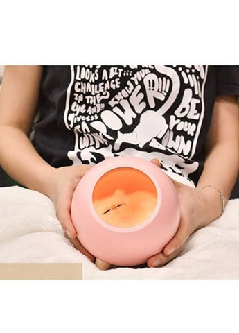 Настольный ночник Led Cat House с мягкой игрушкой спящий котик сенсорный портативный от USB 13х15 см - Розовый China (257410986)