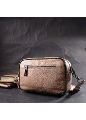 Модная кожаная сумка с переплетами для стильных женщин 22409 Бежевая Vintage (276457625)