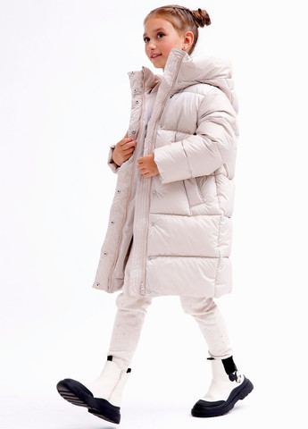 Бежева зимня пухова куртка для дівчаток від 6 до 17 років X-Woyz