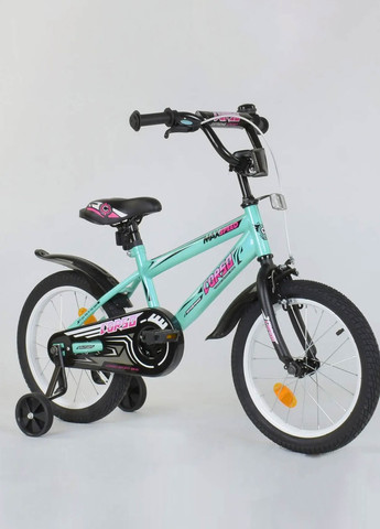 Дитячий двоколісний велосипед 16 "дюймів колір бірюзовий ЦБ-00213403 Corso (259423042)