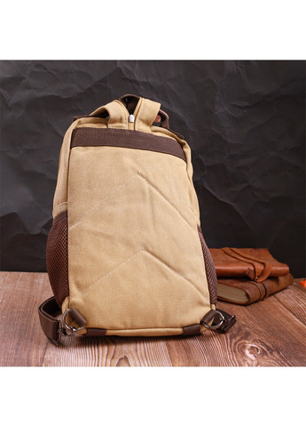 Оригінальний текстильний рюкзак з ущільненою спинкою та відділенням для планшета 22171 Пісочний Vintage (267948731)