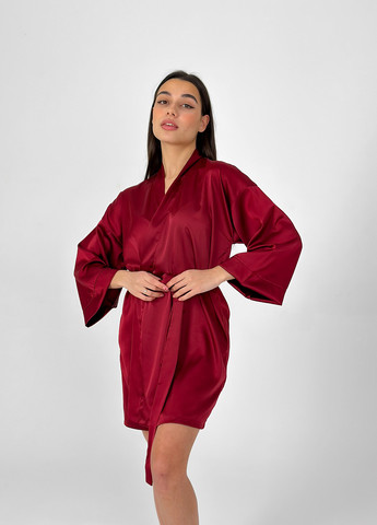 Бордовий шовковий халат Kari Shop Atelier (272149136)