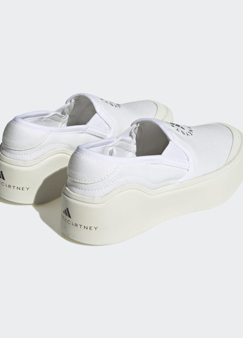 Белые всесезонные кроссовки-слипоны by stella mccartney court adidas