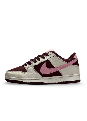 Комбіновані осінні кросівки жіночі, вьетнам Nike SB Dunk Low Beige Burgundy