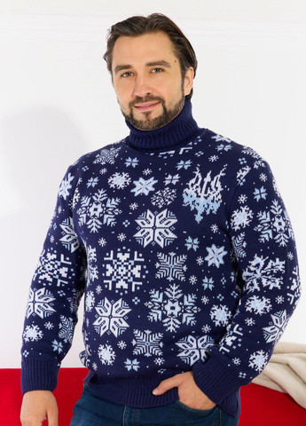 Синий светри чоловічий светр з українською символікою (110858)110324-780 Lemanta