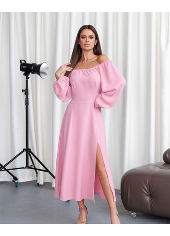 Рожева повсякденний сукня 14382 рожевий ISSA PLUS