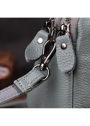 Жіноча повсякденна сумка на два відділення з натуральної шкіри 22280 Блакитна Vintage (276461761)