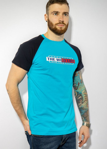Бесцветная футболка реглан (голубой/темно-синий) Time of Style